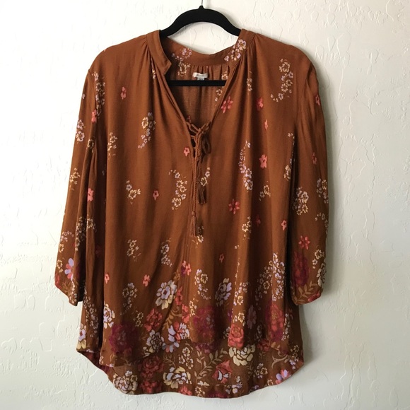 Urban Outfitters Ecote burnt orange lace up top - Picture 2 of 8